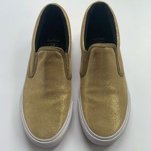 Gold DC Slip on sneakers Size 9